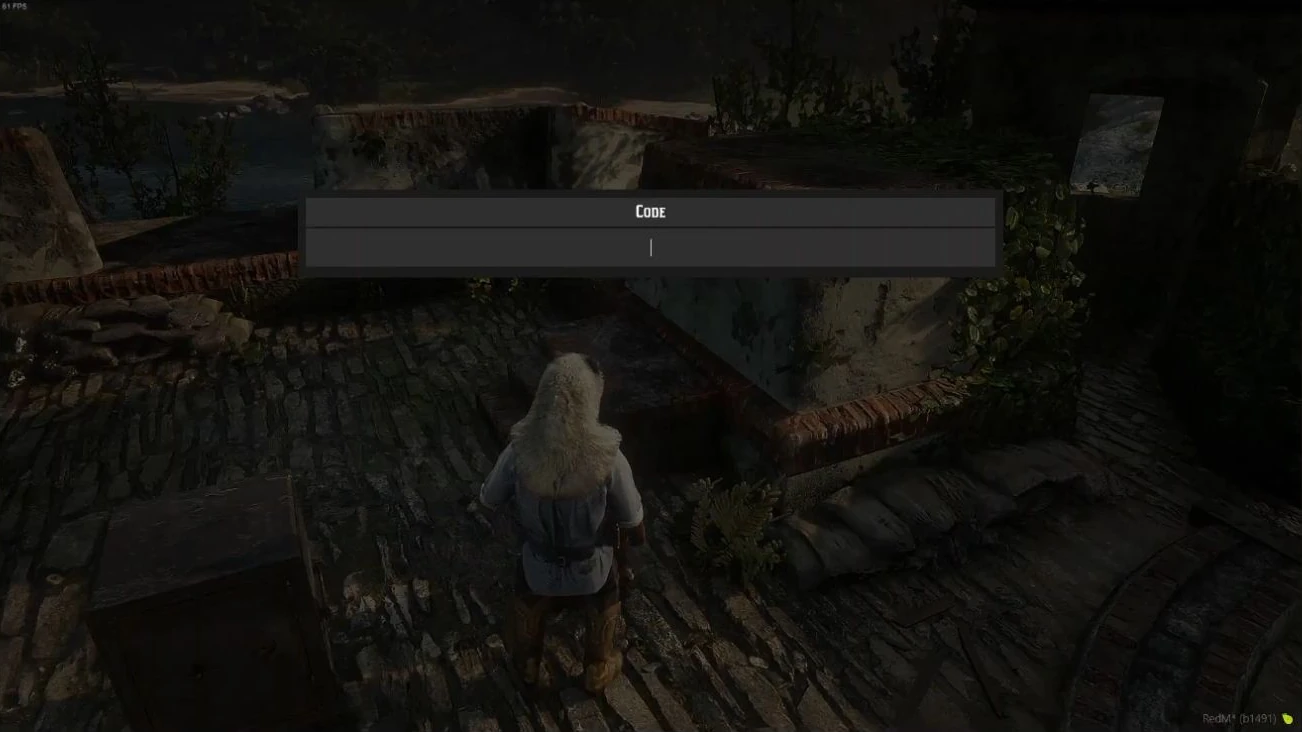 Code entry field displayed while interacting with a safe