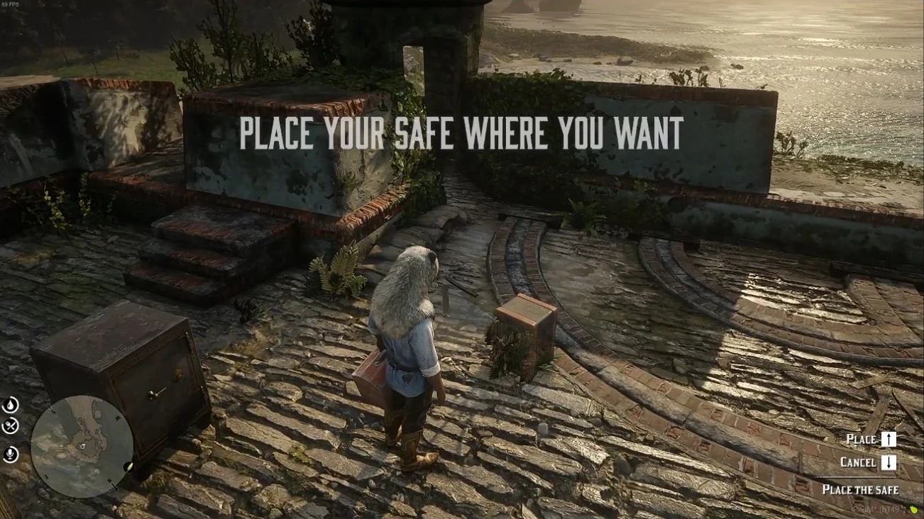 Safe placement preview with Place and Cancel prompts